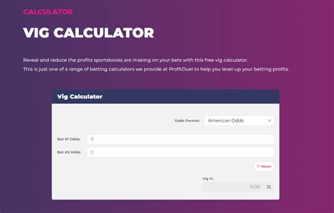 sports betting vig calculator|Vig Calculator .